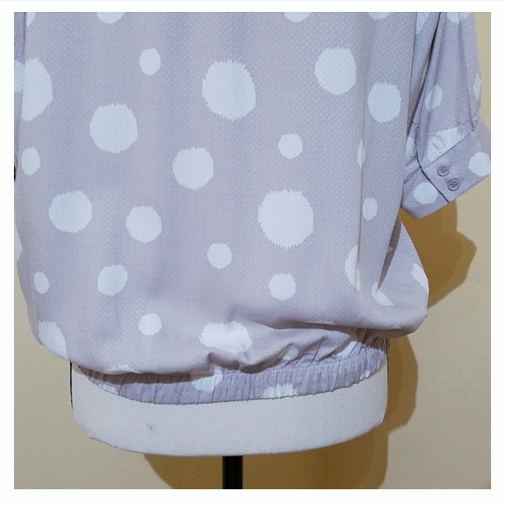 NWT Melloday Gray/Ivory Dotted Top Size XS - Picture 8 of 12